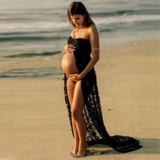 Slit-Front Pregnant Maternity Dresses - ALovelylook