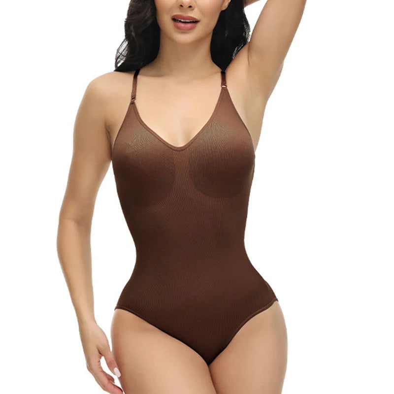 Angela V Neck Spaghetti Strap Bodysuits - ALovelylook