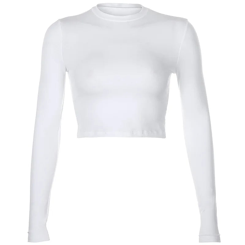 Solid Basic Long Sleeve Women's T-shirt - ALovelylook