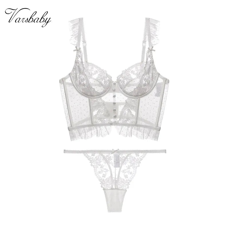 Mesh Transparent Bra Set