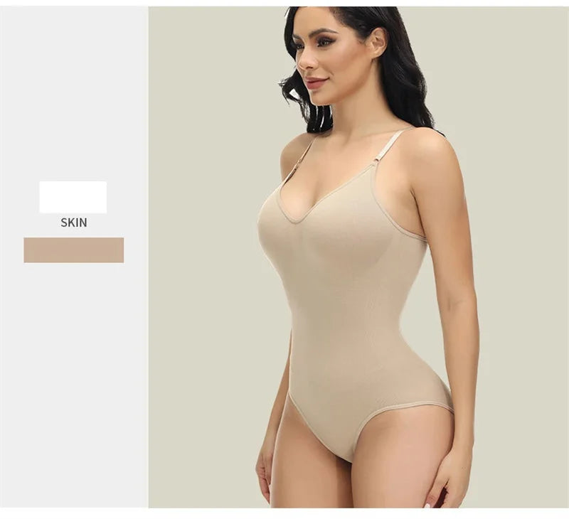 Angela V Neck Spaghetti Strap Bodysuits - ALovelylook