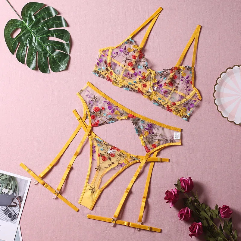 Floral Lace Bra Set - ALovelylook