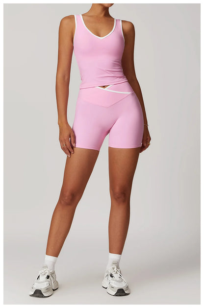 Active Aura Yoga Set – Tank Top & Shorts - ALovelylook