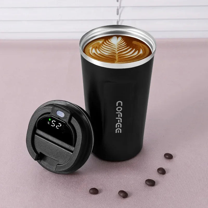 Stainless Steel Coffee Cup Temperature Display - ALovelylook