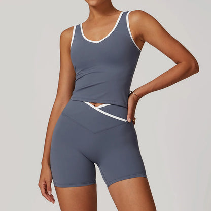 Active Aura Yoga Set – Tank Top & Shorts - ALovelylook