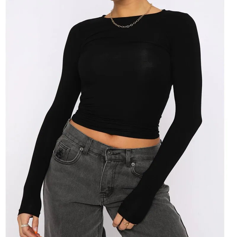 NavelFlaunt Slim Fit Crop Top - ALovelylook