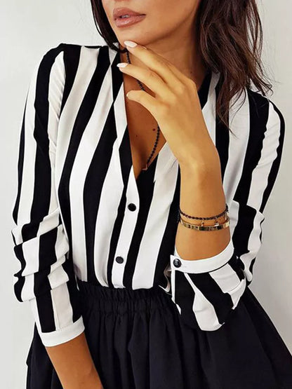 Casual Striped Top Shirts