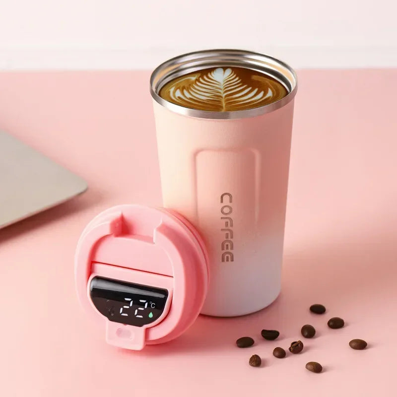 Stainless Steel Coffee Cup Temperature Display - ALovelylook