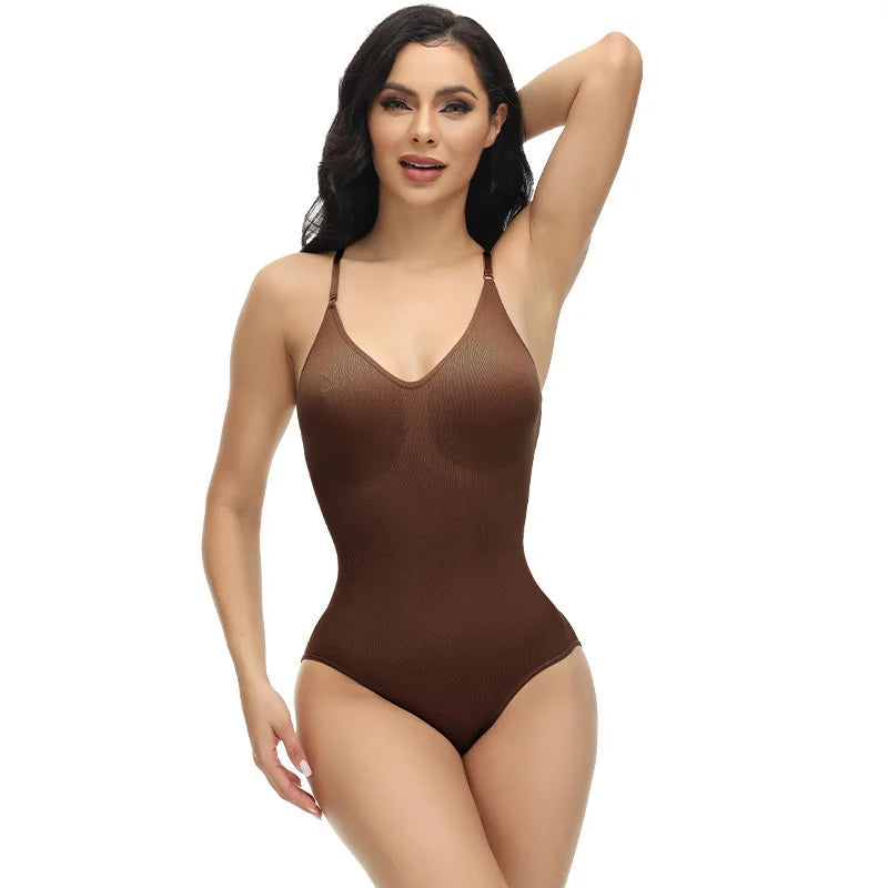 Angela V Neck Spaghetti Strap Bodysuits - ALovelylook