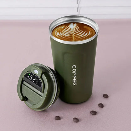 Stainless Steel Coffee Cup Temperature Display - ALovelylook