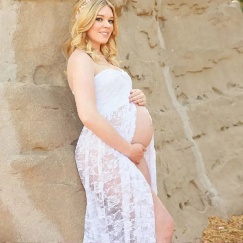 Slit-Front Pregnant Maternity Dresses