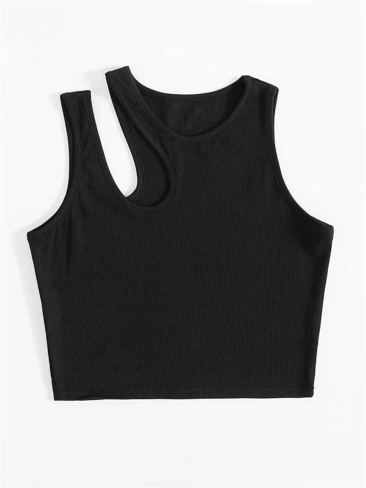 O-neck Sleeveless Crop Tops - ALovelylook