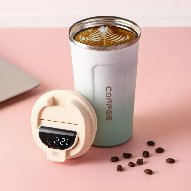 Stainless Steel Coffee Cup Temperature Display - ALovelylook