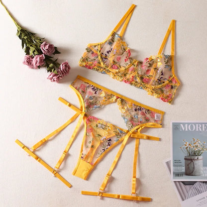 Floral Lace Bra Set - ALovelylook