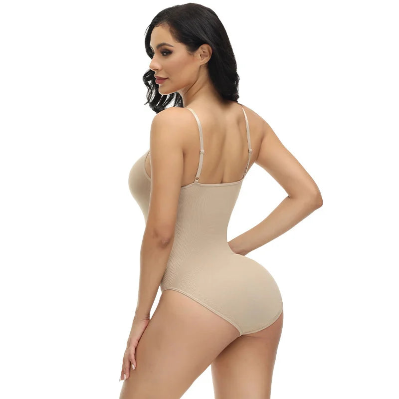 Angela V Neck Spaghetti Strap Bodysuits - ALovelylook