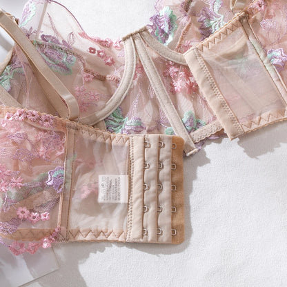 Floral Embroidery Lingerie Set