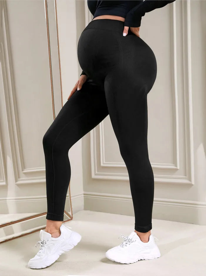 Elastic High Waist Maternity Leggings - ALovelylook