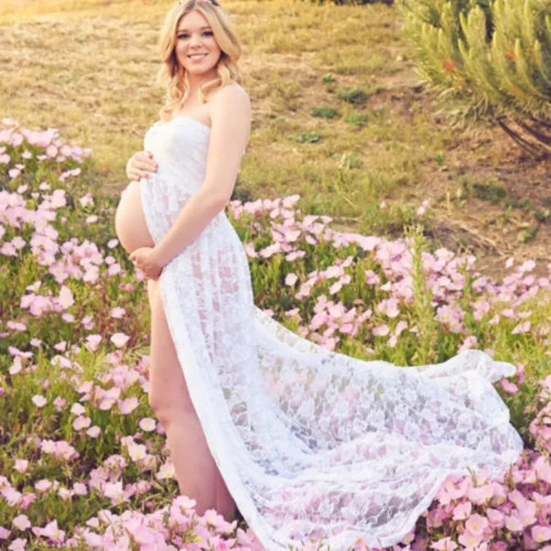Slit-Front Pregnant Maternity Dresses
