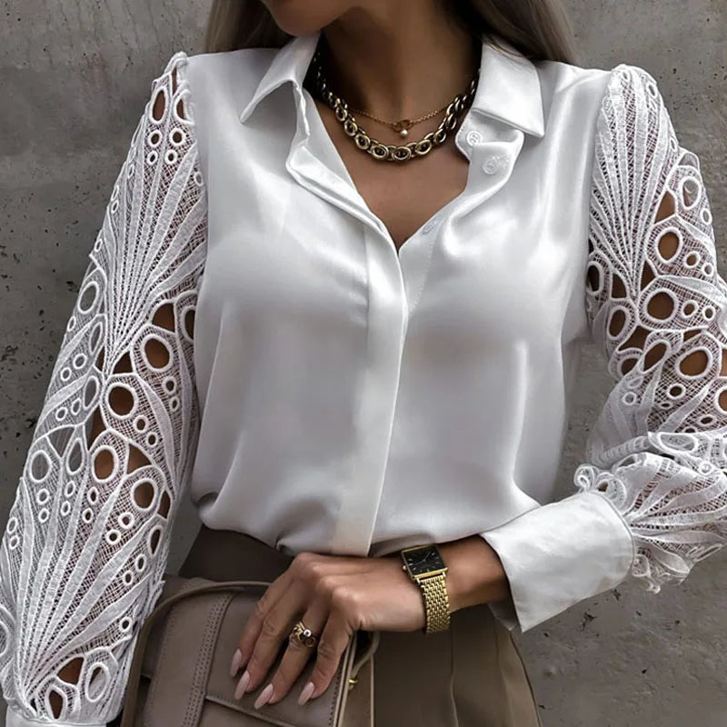 MeshChic Lace Hollow Out Blouse
