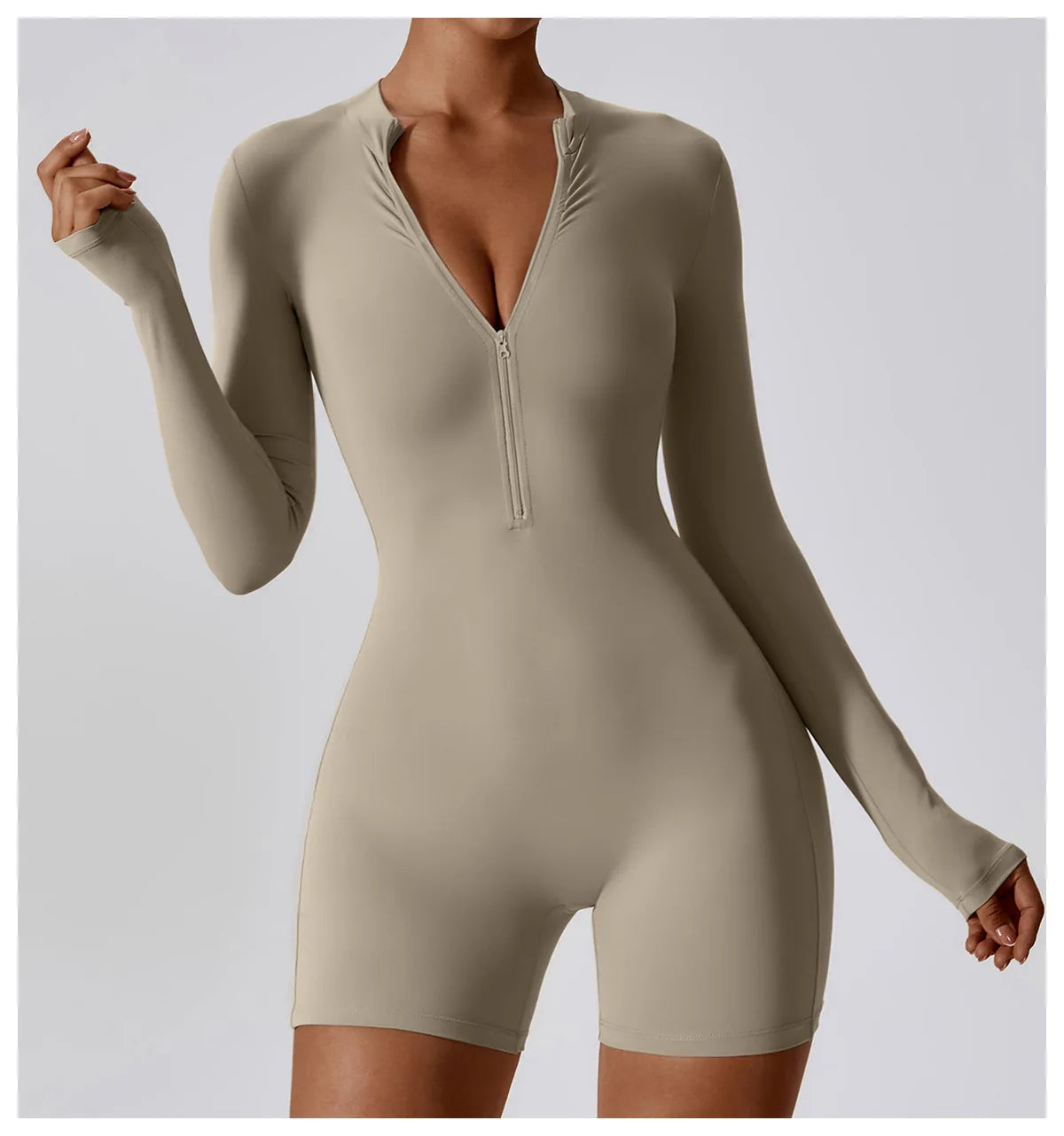 Zipper Long Sleeve Jumpsuit