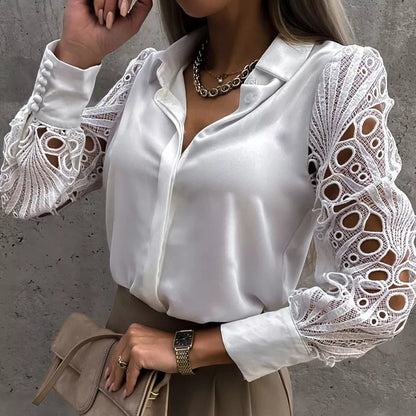 MeshChic Lace Hollow Out Blouse